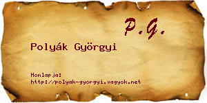 Polyák Györgyi névjegykártya